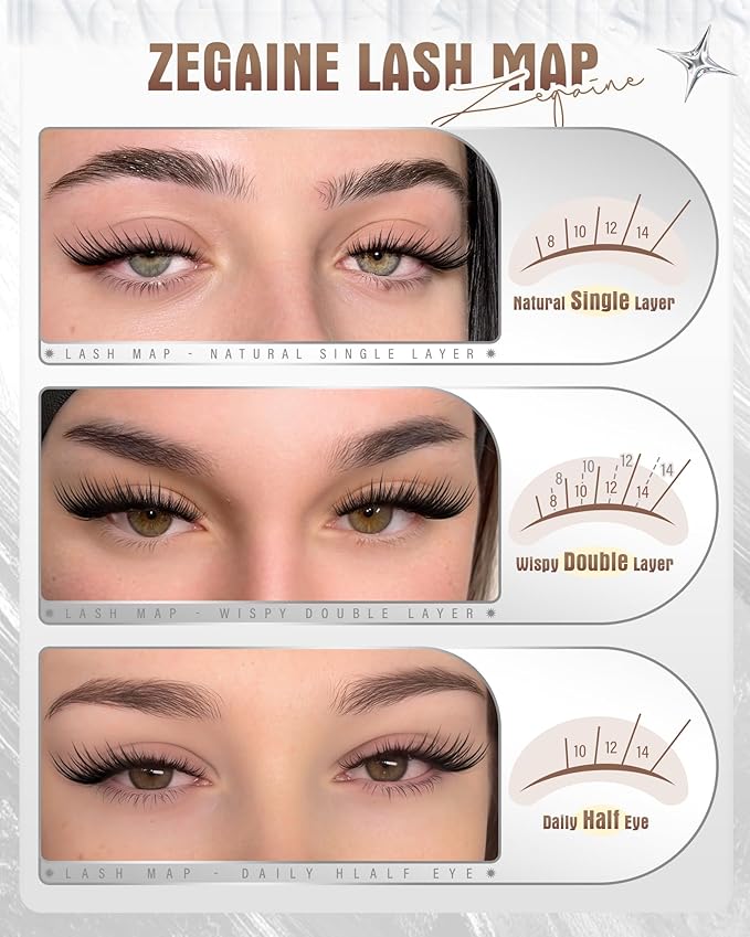 Fox Eye Lash Clusters Natural Clusters Eyelash Extensions 8-14MM Short Eyelash Clusters LC-Curly Pre-Mapped Lash Clusters Cat Eye Anime Individual Lashes Spikes Fox Eyes Lash Extension by Zegaine