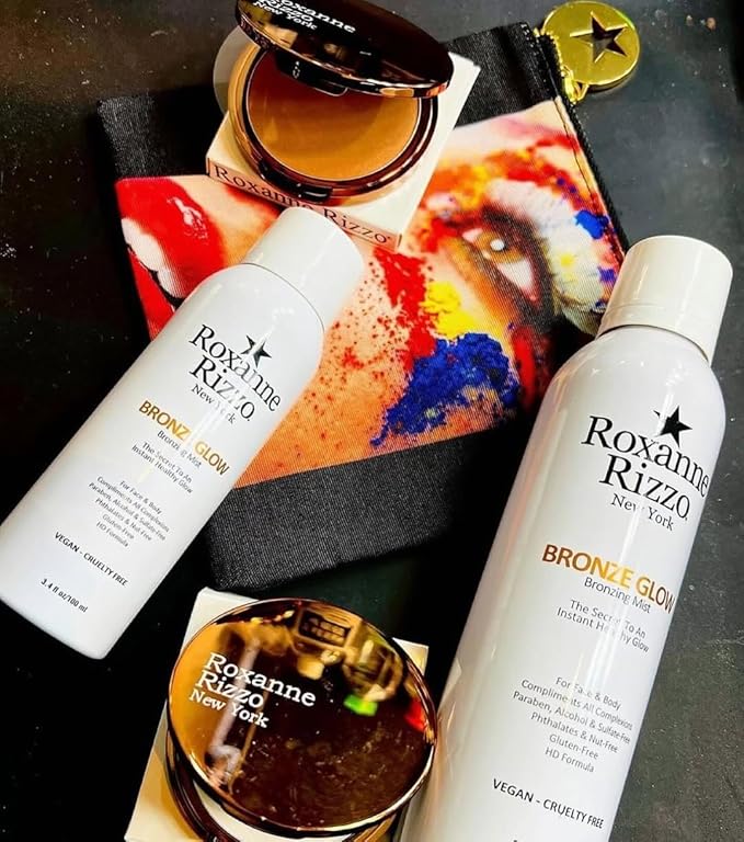 Mulberry Street Powder Bronzer by Roxanne Rizzo - Delicately Infused with a Golden Undertone - Experience a Golden Highlight Without Shimmer - Perfect for Adding Warmth and Dimension to Your Look