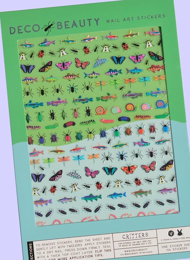 Deco Beauty Critters - Super Thin & Easy-to-Apply Nail Art with The Cutest Designs - Durable & Long-Lasting Nail Art Stickers and Decals for Women, for DIY at-Home Manicures & Salon-Quality Nails