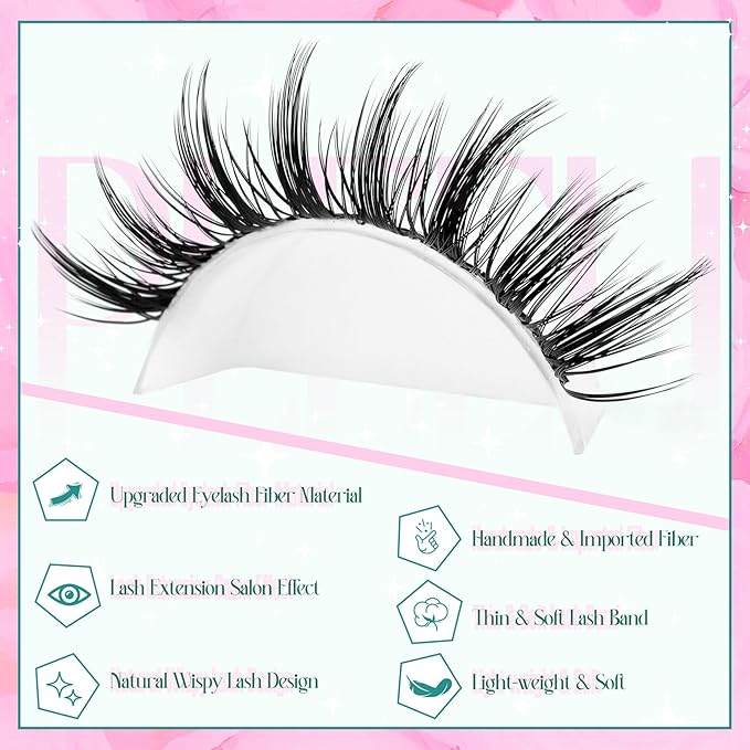 Manga Lash Clusters Anime Spiky Eyelash Clusters 270Pcs Individual Lashes 10-16MM Cluster Eyelash Extensions D Curve DIY Eyelashes Clusters Comfortable Soft Lash Extension by Pleell