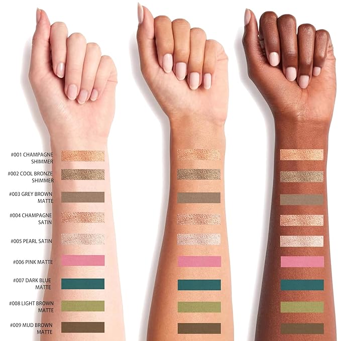 Neutral and Brown Metallic Eyeshadow Stick Pencil Crayon,Champagne Shimmer Cream Eye Brightener Stick Highlighter Makeup,Pro Waterproof & Long Lasting (008 Light Brown Matte)