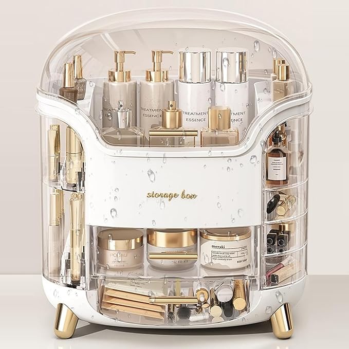 Large Makeup Organizer Countertop Vanity Organizer Cosmetic Organizer Makeup Storage Box Bathroom Counter Organizer Perfume Skincare Organizers Gift Women Girls Clear Design Easy Visibility