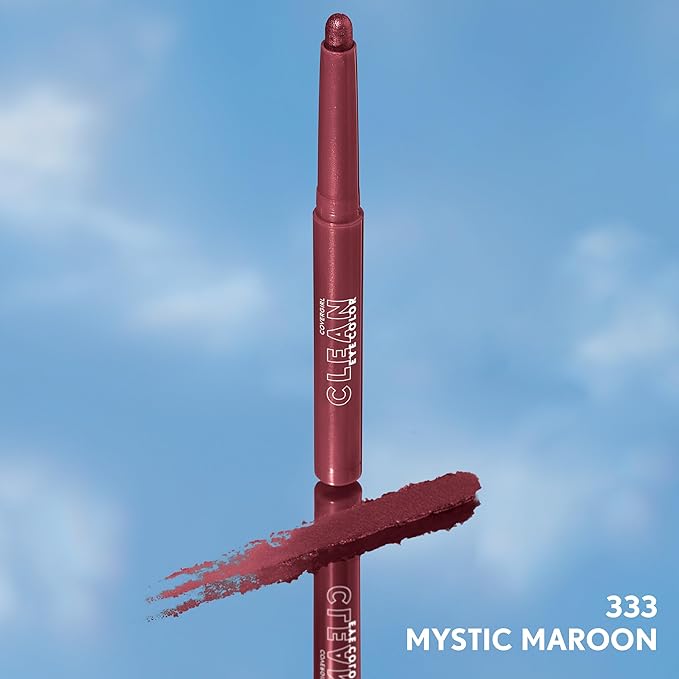 CoverGirl Clean Eye Color, Mystic Maroon, Eyeshadow Sticks, Ultra Creamy Formula, Lightweight, Buildable Formula, Lasts All Day, Smudge-Proof, 0.05oz