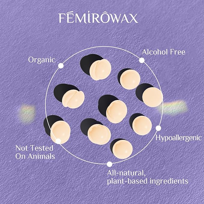 FEMIROWAX Wax Beads, 1lb Hard Wax Beans for Hair Removal Sensitive Skin with Coconut Formula Waxing Beads for Full Body Brazilian Bikini Face Eyebrow at Home Wax Refill for Women Men