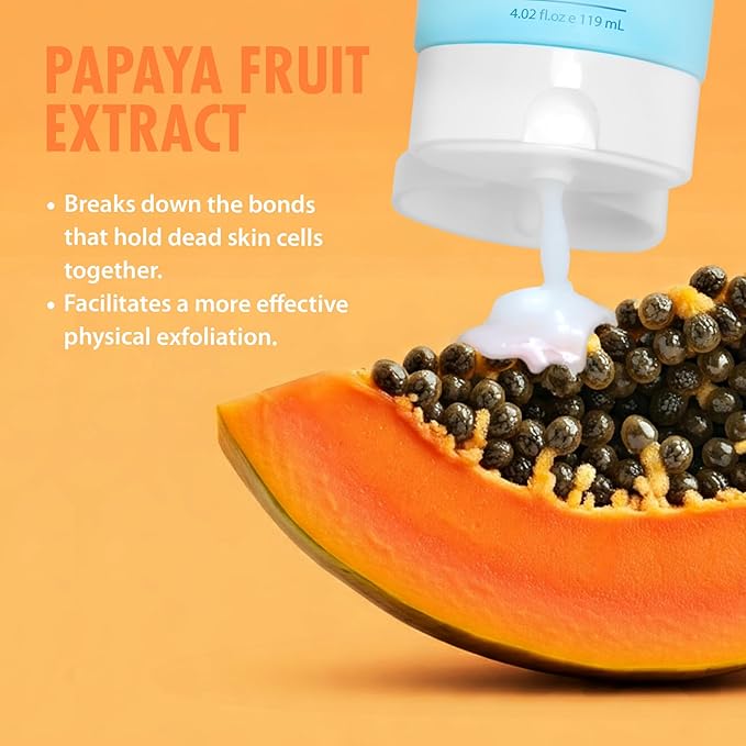 Ebanel Brightening Peeling Gel with Cotton Cellulose, Rice, Papaya, Centella, Hyaluronic Acid for Face and Body, Gentle Exfoliating Face Scrub Gel Peel Wash, Deep Pore Cleanser Minimizer Exfoliator