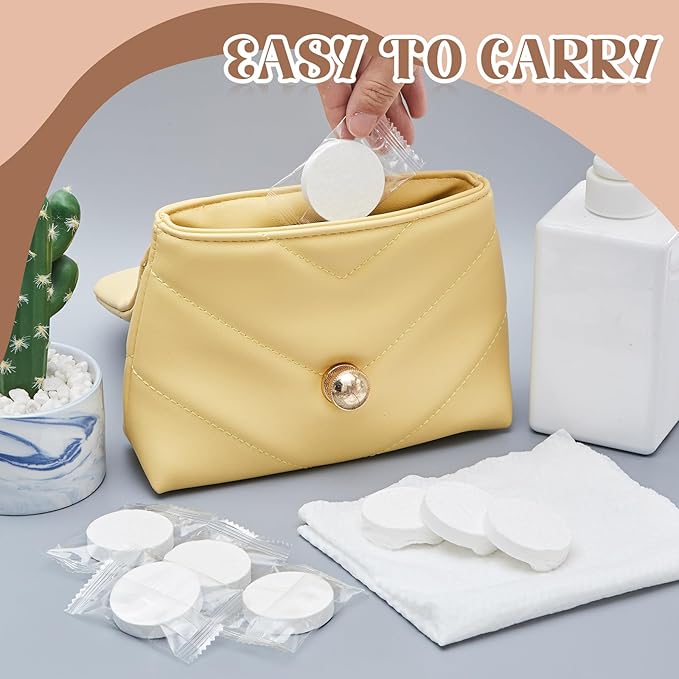Tellingyou Larger Compressed Towel Bulk 14 x 10'' Thicker Disposable Face Washcloths, Portable Coin Tissues Cotton Wipe Tablets Travel Size Individual Wrap for Travel Homeless Hand Clean
