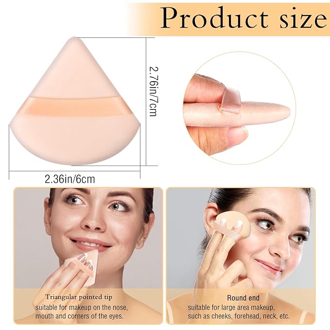 6 Pieces Triangle Powder Puff Soft Makeup Sponge Make Puff for Face Powder Cosmetic Foundation Sponge Makeup Tool Valentines Day Galentines Day Gifts for Women (Flesh)