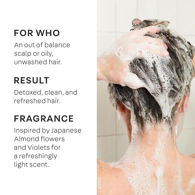 NatureLab.TOKYO Perfect Clean Scalp Scrub & Clarifying Shampoo - Exfoliating Sugar Crystals, Probiotic Sake Water, Hyaluronic Acid - 2-in-1 Deep Scalp Cleanser for Shine & Hydration, 8.1 oz, Original