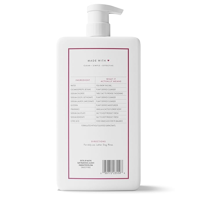 Native Vanilla & Cactus Flower Body Wash 36 oz