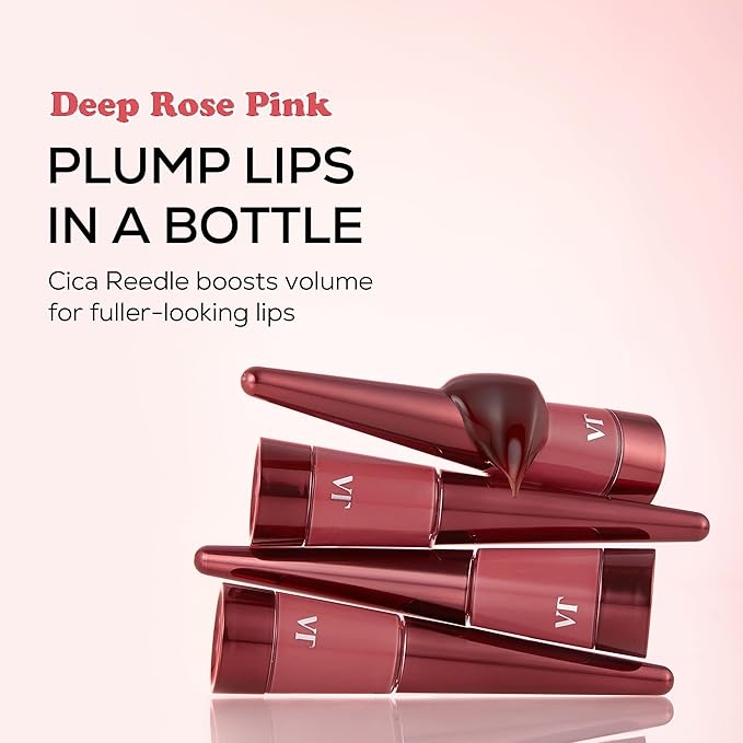 VT COSMETICS Reedle Shot Lip Plumper, Hydrate & Volumize Lip Gloss, Smooth Lip Wrinkles, Korean Lip Plumper, High Shine, Lip Enhancer, Hyaluronic Acid, Stocking Stuffers. 0.15 oz. (Rose Berry)