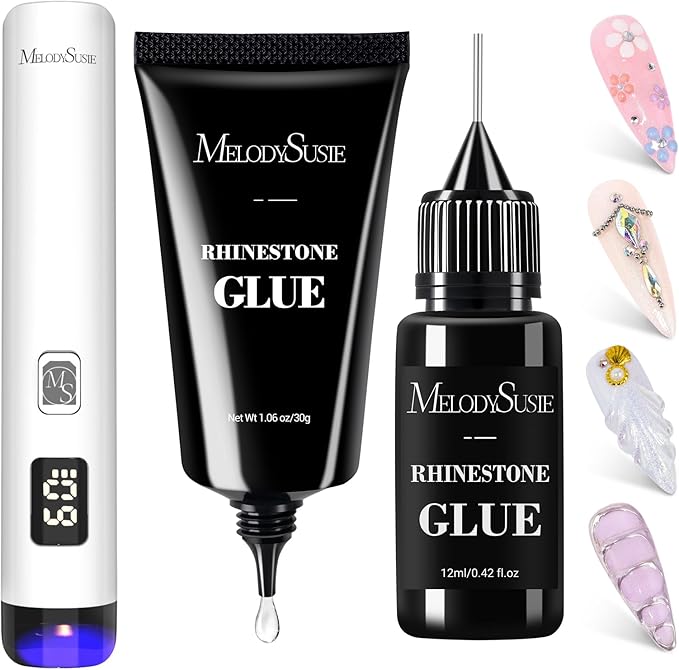 MelodySusie Handheld UV Light for Gel Nails and Nail Rhinestone Glue, ART01R Cordless Gel X Nail Lamp Rechargeable with LCD Display Flash Cure Nail Dryer for Nail Art Design Decoration DIY at Home