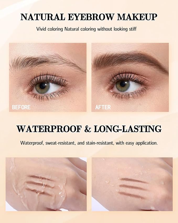 Eyebrow Powder Makeup Kit,2 Colors Waterproof Long Lasting Natural Brown/Grey Eye Brow Tinting Powder Palette,Professional Eyebrow Filler Contour Gifts for Women with Mirror Brow Brush & Razor-Set 02#
