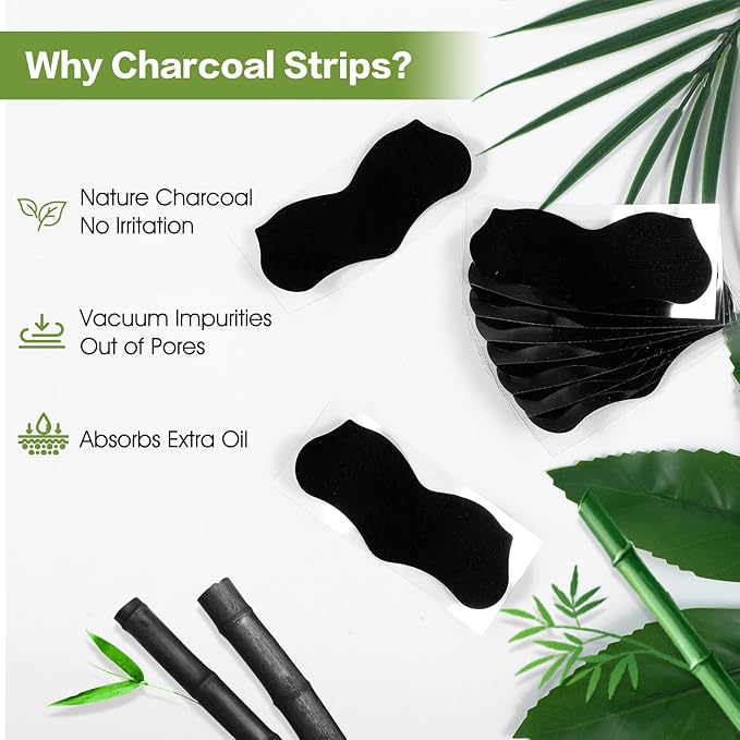 50PCS Blackhead Remover for Face, Blackhead Pore Strip, Remover Pore Strips for Nose, Deep Cleansing Charcoal Strips, Effective Control of Oily Skin Clogged Pores Practical for All Skin Types