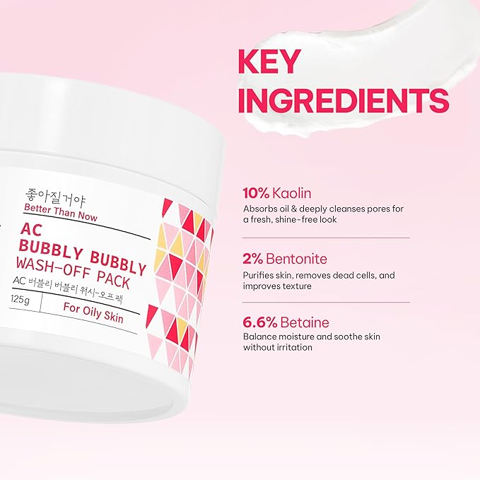 AC Bubbly Bubbly Wash-Off Pack 125g/4.4Oz, Kaolin, Deep Cleansing, Acne Prone Skin, Bubble Wash, Exfoliating, Bubble Mask, Removing Sebum and Dead Skins, Instant Bubbles Pop up