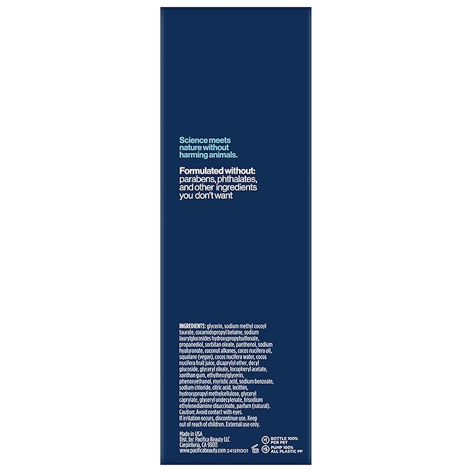 Pacifica Coconut Whip Cream to Foam Face Wash - Gentle Hydrating Facial Cleanser for Dry & Sensitive Skin, Moisturizing Daily Face Wash, Non-Comedogenic Vegan & Cruelty-Free, Dermatologist Tested 8oz