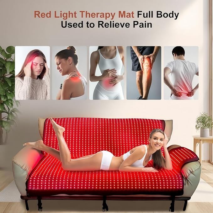 2026 Upgraded Dual Wavelength LED Beads 660nm&850nm Red Light Therapy Blanket Full Body, Used to Face and Body Pain Relief Skin Health Personal Care, 75" x 35'' (Black)