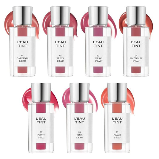BBIA L’EAU Tint – Glossy & Glow Lip Stain Watery Lip Tint Non-Sticky High Shine Finish Long-lasting Moisturizing Lightweight Natural Daily Use Vegan Korean Makeup (01-07 MINI 7PCS SET)