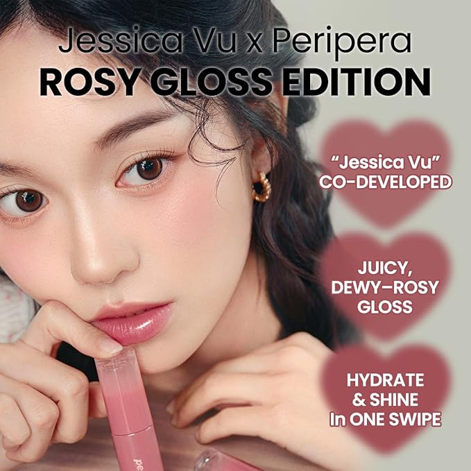 Peripera Ink Mood Glowy Tint | Lip-Plumping, Naturally Moisturizing, Lightweight, Glow-Boosting, Long-Lasting, Comfortable, Non-Sticky, Mask Friendly, No White Film (033 ROSY WISH)