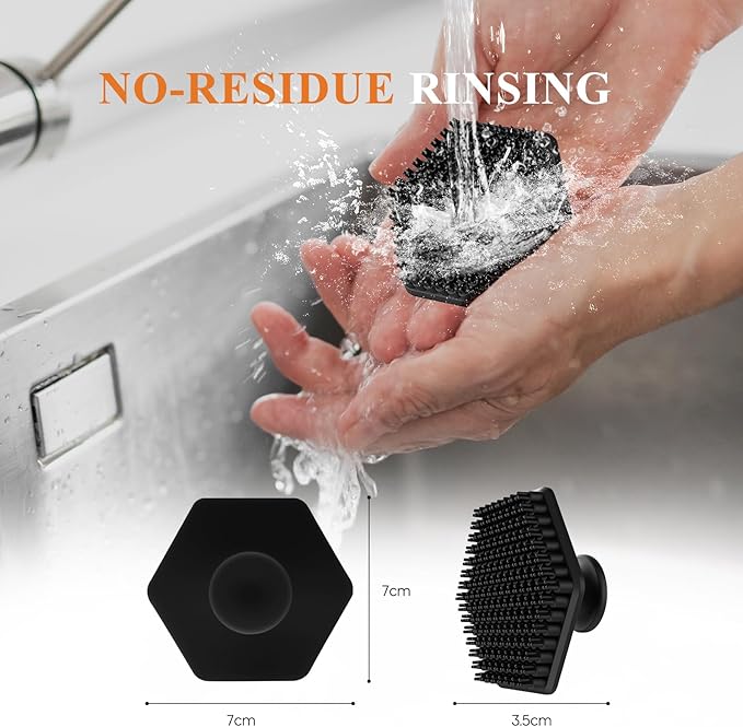Silicone Face Scrubber for Men, Gentle Exfoliator Pad & Massager, Facial Cleansing Brush Silicone Face Wash Brush Removes Dead & Dry Skin (Black)