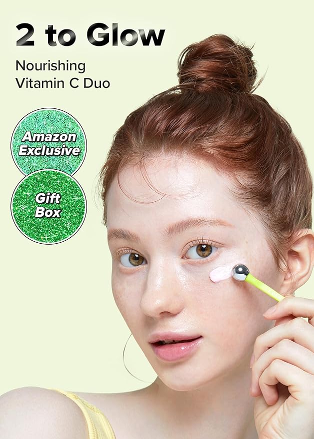 I DEW CARE Vitamin Eye Cream & Lip Oil set - 2 To Glow | Facial Treatment, Gift Box Included, Glass Skin Look, Korean Skincare, Nourishing, Dark Circles Reducer, Treatment with Hyaluronic Acid