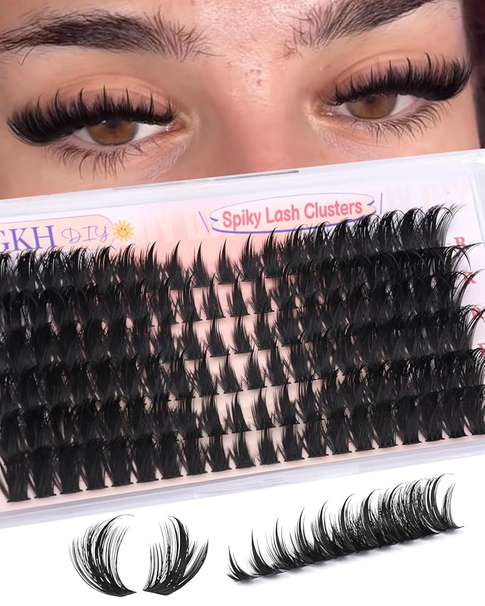 80D Lash Clusters with Spikes Unique Spiky Cat Eye Lashes Fairy Anime Eyelash Clusters Wispy Manga Cluster Eyelash Extensions 9-18mm 120Pcs Natural Volume Individual Lashes Ultra-Thin Band
