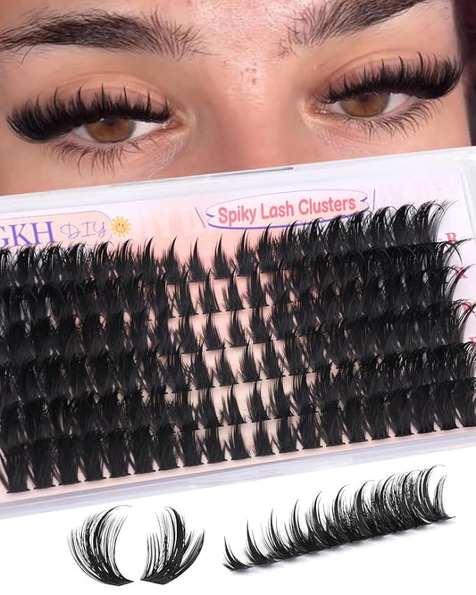 80D Lash Clusters with Spikes Unique Spiky Cat Eye Lashes Fairy Anime Eyelash Clusters Wispy Manga Cluster Eyelash Extensions 9-18mm 120Pcs Natural Volume Individual Lashes Ultra-Thin Band