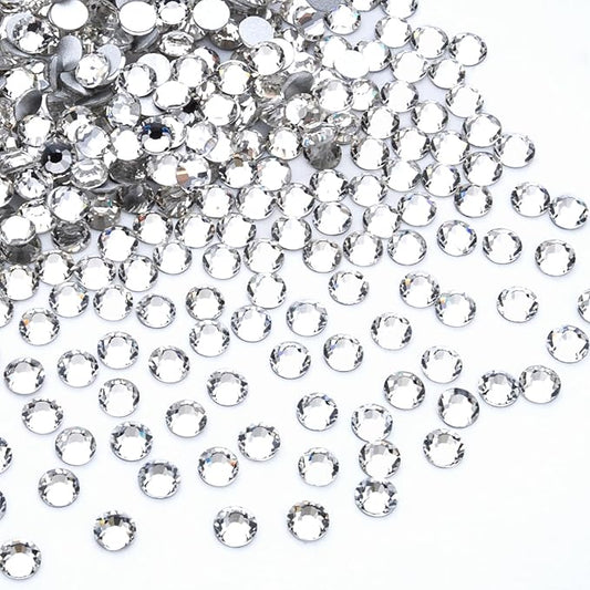 1440Pcs White Crystal Rhinestones,Glass Flatback Rhinestones Gemstones for Nail Face Makeup Art Crafts Clothes Decoration -(SS20,4.8mm,White)
