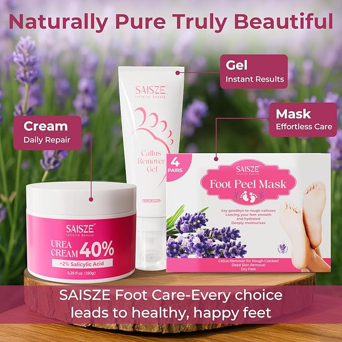 SAISZE Urea Cream 40 Percent for Feet Maximum Strength, Foot Cream for Dry Cracked Heels and Feet, Moisturizer with 40% Urea and 2% Salicylic Acid, 5.29 oz
