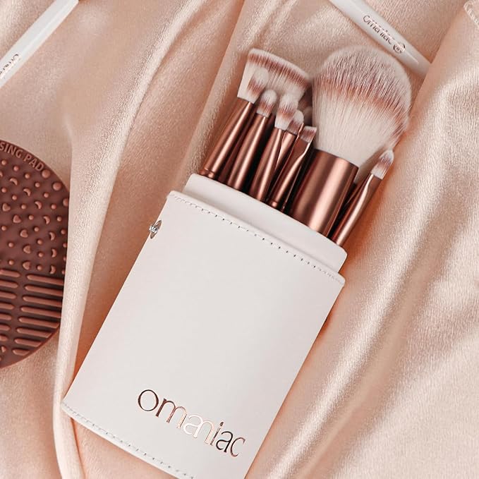 OMANIAC Makeup Brush Set, 20Pcs Professional Makeup Brushes for Foundation, Powder, Eyeshadow, Concealer Cream, Blush Buffe etc, with White Makeup Brushes Kit Case