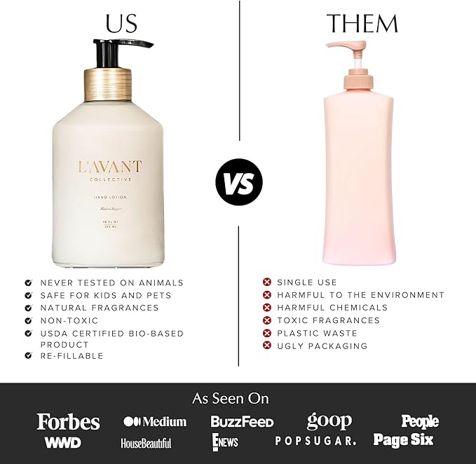 L'AVANT Collective Luxury Hand Lotion - High Performing Moisturizing Hand Cream for Dry, Cracked Hands, Nails & Cuticles - Hydrating Shea Butter Formula (10 oz, Blushed Bergamot)
