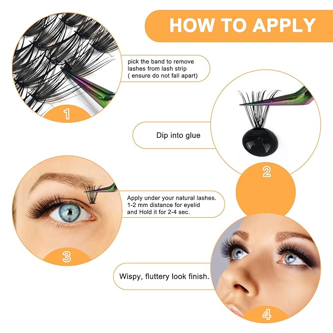 B&Q Lash Clusters 280PCS Natural Eyelash Clusters 50D D 18mm Individual Lash Wispy Eyelash Extension with Soft Thin Band Classic Look Pestañas Postizas Comfortable DIY at Home(50D-D-18mm)