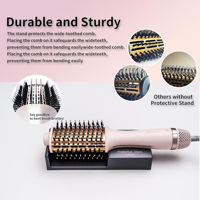 Zelladay One-Step Volumizer Blow Dryer Brush, Titanium Hot Hair Brushes, Dual lonic Technology, More Smooth & Less Frizz, Fast Salon-Style Blowouts, Travel-Ready（AirSleek）