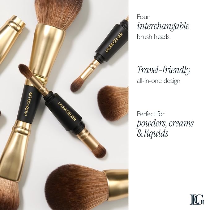LAURA GELLER NEW YORK Cosmetic Professional Makeup Brushes - Cruelty-Free - 20 4-in-1 Travel Makeup Brushes