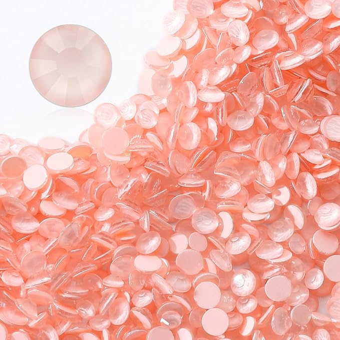 Meibite Mocha Lt.red Flatback Rhinestones, Glass Rhinestones for Nail Art and Craft, Glue Fix, Loose Crystal Gemstones(Mocha Lt.red, SS20, 1440pcs, 4.6-4.8mm)