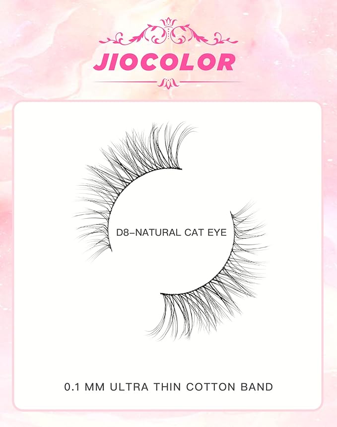 Wispy Lashes That Look Like Extensions Natural Cat Eye False Lashes Volume Reusable False Eyelashes Natural Look 11 mm 10 Pairs D8
