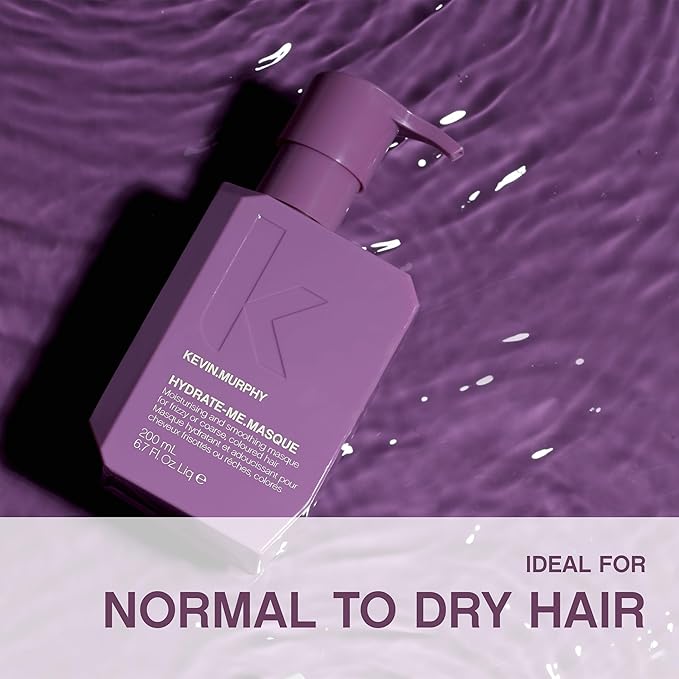 KEVIN.MURPHY HYDRATE-ME.MASQUE - Hair Masque for Damaged, Normal to Dry Hair - Repair Formula with Baobab Seed Oil & Rose Hip - Sulphate Free - 200 mL / 6.7 fl oz (Pack of 2)