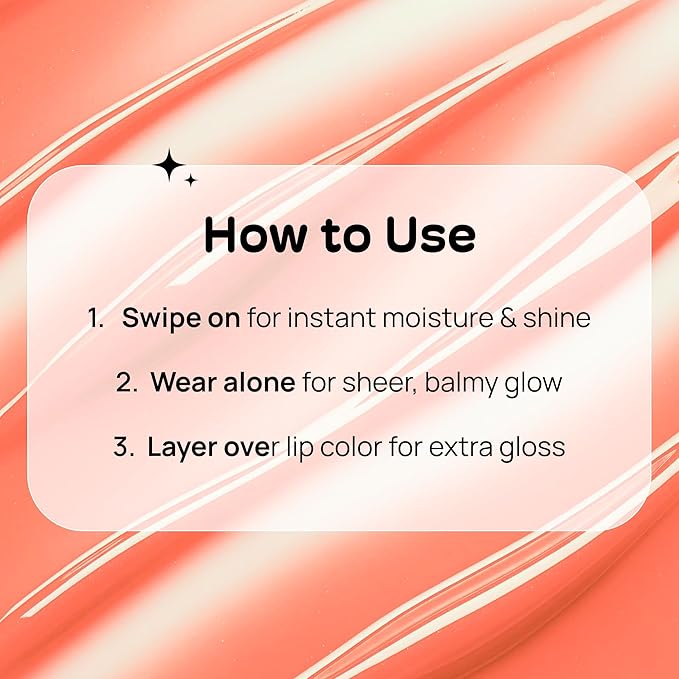 MIXIK 123 Lip Jelly, Sheer Glossy Lip Gloss with Vitamin 10 Complex & Nourishing Oils, Hydrating, Vegan, Cruelty-Free, Non-Sticky Jelly Lip Stain, 0.3 fl oz (9ml) (Tangerine Dream)