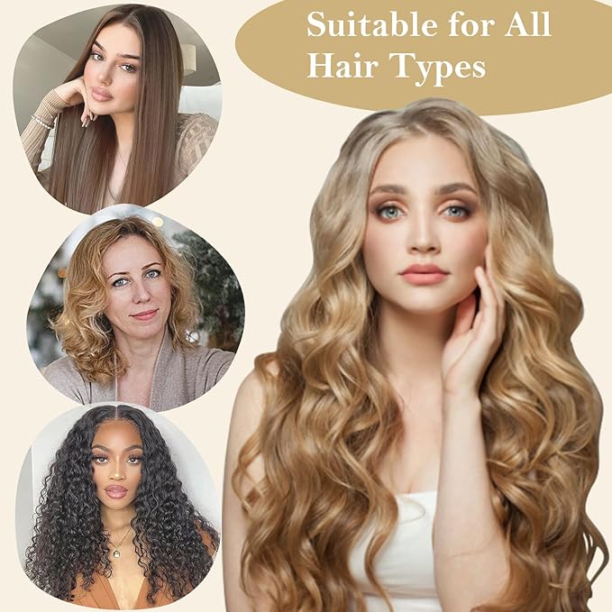 Ystrybo Satin Heatless Hair Curler Curls Overnight Hair Curlers to Sleep In, Hair Curlers No Heat Curls Overnight, Heatless Curling Set for Women Long Hair - 8 Pcs (Blush Pink)