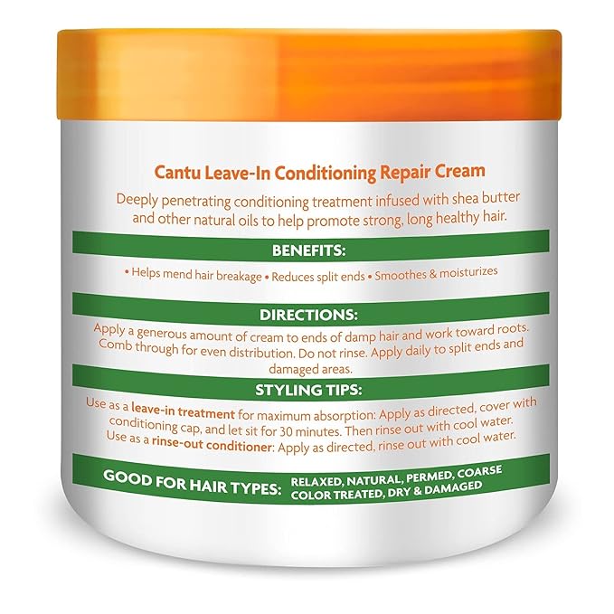 Cantu Shea Butter Leave-In Conditioning Repair Cream, 16 Ounce (Pack of 3)