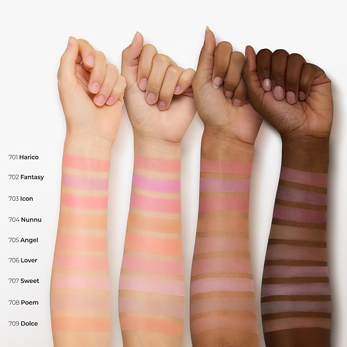 Laka Love Silk Blush, Radiant Powder Blush, Silky, Buildable Color with a Natural Glow, Long Lasting, Moisturizing Formula for a Fresh, Flushed Look, K-Beauty (#708 Poem)