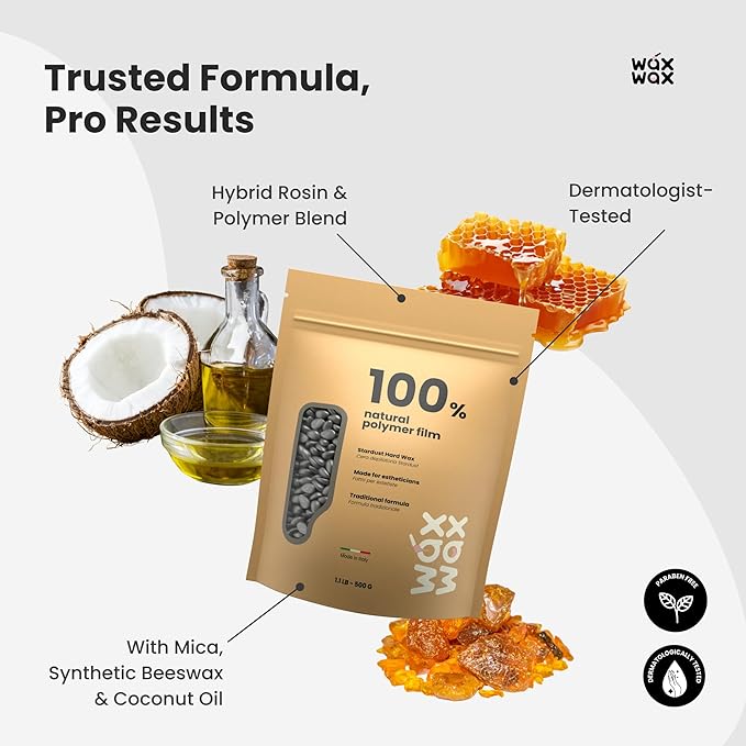 Wax Wax Stardust Hard Wax Beads | Coarse Hair Removal Wax for Ultra Sensitive Skin | Strip-Free, Low Melting, Cruelty-Free & Eco-Friendly Waxing Beads With Hybrid Rosin Formula | Made In Italy - 2.5lb