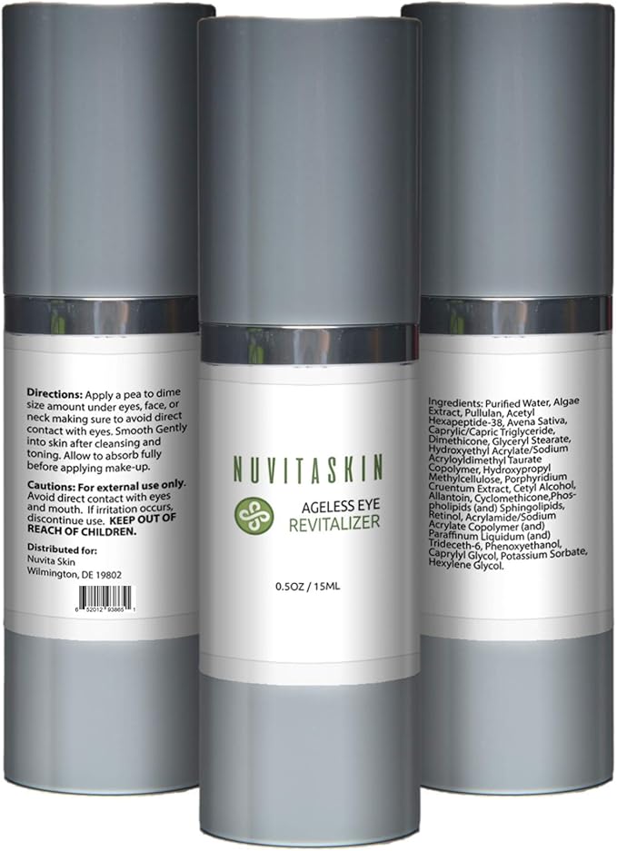 Nuvita Skin Revitalizing Eye Treatment Serum- Premium Skincare- Advanced Formula -Brighten Eyes and Diminish Wrinkles