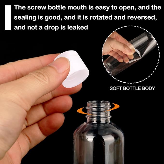 KUKLIPJIM 40 Pack 7 oz Plastic Bottles with Caps, Clear Flip Top Empty Bottles, Cosmetic Containers for Lotion and Shampoo, Travel-Friendly Bottles, BPA-Free for Liquids and Personal Care?200ml