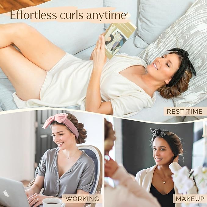 Yanibest Heatless Hair Curler, No Heat Hair Curlers to Sleep in, Overnight Satin Heatless Curling Set with Hair Scrunchies Clip, for All Hair types