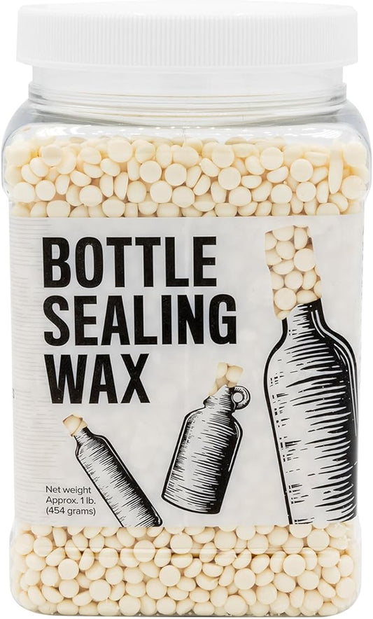 Blended Waxes, Inc. Bottle Sealing Wax, Pastille Wax Seal Beads For Wine, Beer, and Liquor Bottle Sealing, Seals Between 25-30 Bottles, 1 lb, Ivory Pearl