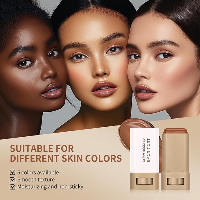 2 Pcs Foundation Stick Beauty Balm Serum Boosted Skin Tint Solid Tinted Moisturizing Serum Contour Stick Foundation for Women Natural Finish Makeup (#05, 0.63 OZ)