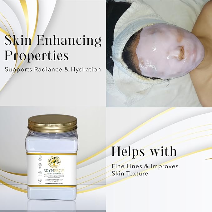 Australian Sheep Placenta Jelly Masks - Professional Grade Hydro Glo Peel Off Mask for Skin Hydration & Glow - Suitable for All Skin Types, Vajafacial Jelly Mask | 12 Applications (30 Fl Oz)