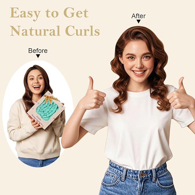 Ystrybo Satin Heatless Hair Curler Curls Overnight Hair Curlers to Sleep in, Hair Curlers No Heat Curls Overnight, Heatless Curling Set for Women Long Hair - 8 Pcs (Green)