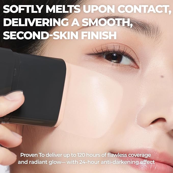 Mega Fit Master Glow Stick Foundation with Brush, 120H Long Lasting Radiant Coverage, All-in-One Stick for Easy Application, K-Beauty, Shade 22, 0.56oz (1.5C Peach Beige)