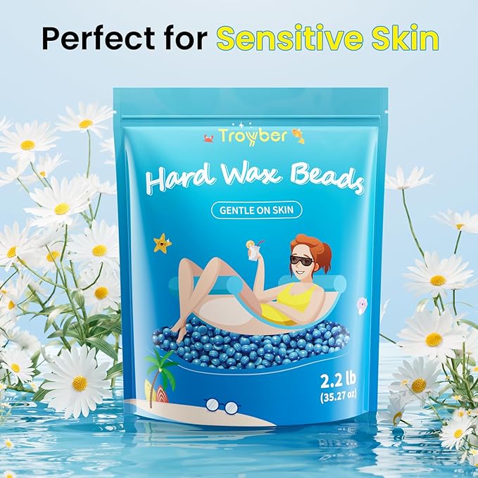 Hard Wax Beads for Hair Removal, Waxing Beads for Coarse Hair, Perfect for Brazilian & Full Body, Waxing Beads for Sensitive Skin